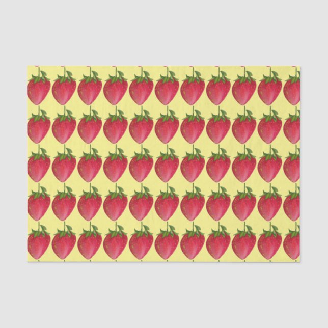 Juicy Strawberry Frucht bunt Aquarell Seidenpapier (Vorderseite)
