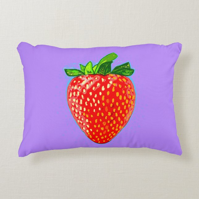 Juicy Strawberry im Pop Art Style Dekokissen (Vorderseite)