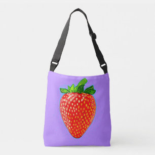 Juicy Strawberry im Pop Art Style Tragetaschen Mit Langen Trägern