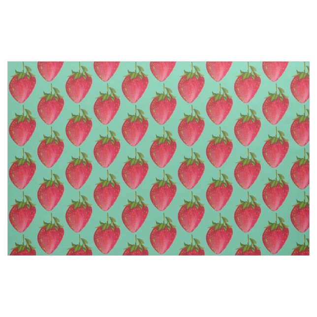 Juicy Strawberry muster Aquarellfrucht Pop Art Stoff (Fat Quarter (45,7 x 55,9 cm))
