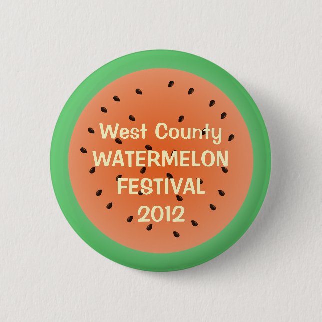 Juicy Wassermelone Halbrotes Sommerfestival Button (Vorderseite)