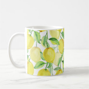 Juicy Watercolor: Lebendige Lemon-Malerei Kaffeetasse