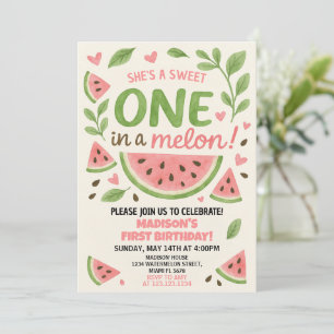 Juicy Watermelon 1er Birthday Invitation
