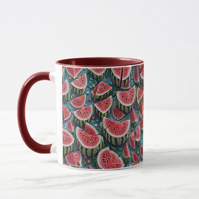 Juicy Watermelon Pattern Design 1 Tasse (Links)