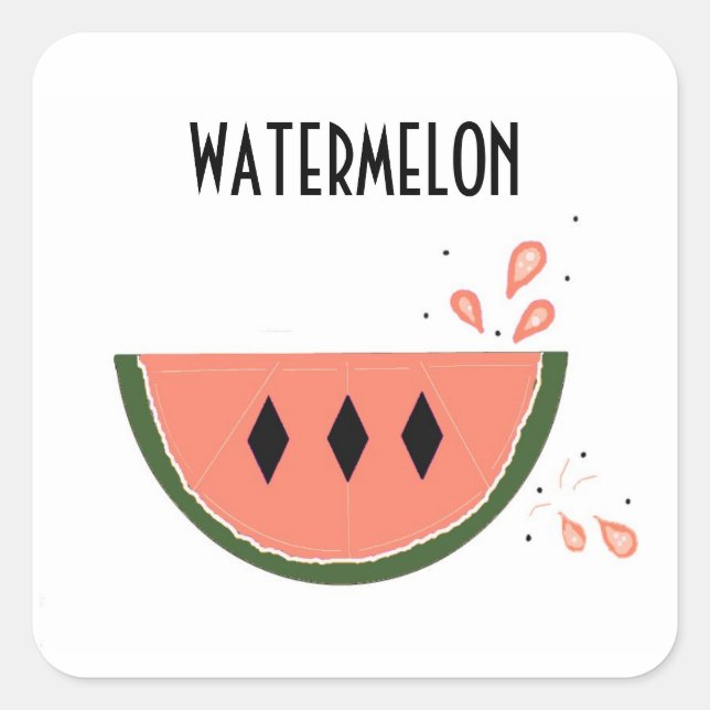 Juicy Watermelon Quadratischer Aufkleber (Vorderseite)