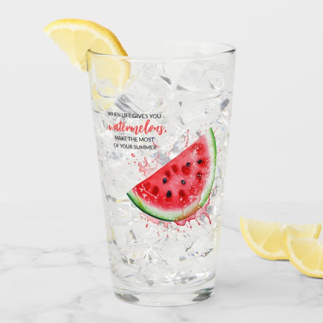 Juicy Watermelon Summer Design Motivierend Glas (Vorderseite Ice)