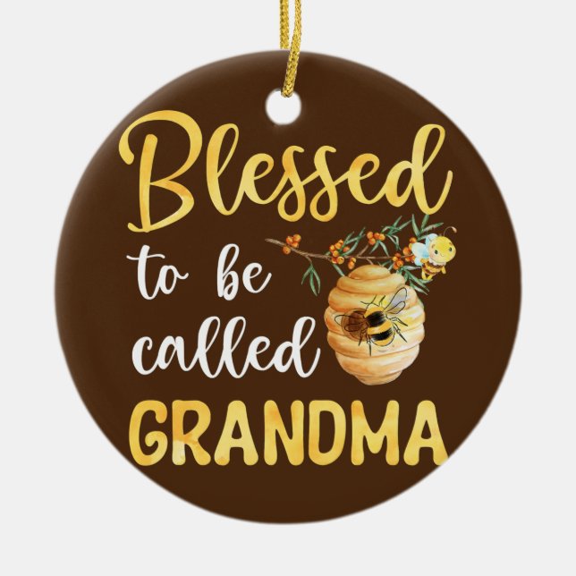 Juied to Be Called Grandma Cute Bee Mother's Keramik Ornament (Vorne)