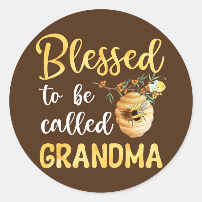Juied to Be Called Grandma Cute Bee Mother's Runder Aufkleber (Vorderseite)
