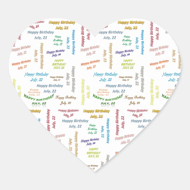 Juillet, 22 Anniversaire Sticker (Devant)