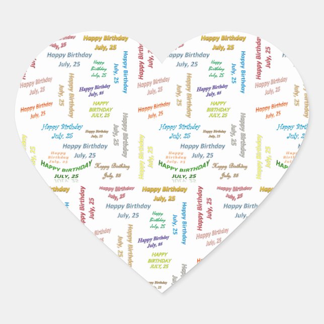 Juillet, 25 Anniversaire Sticker (Devant)