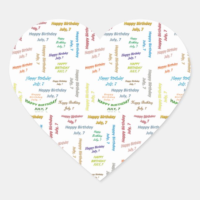 Juillet 7 Anniversaire Sticker (Devant)