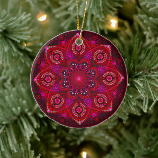 Juillet Anniversaire Ruby Mandala Ornement