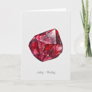 Juillet Birthstone Ruby Bonne carte d'anniversaire