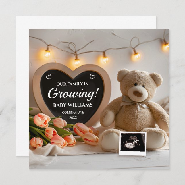 Juillet Fleur de naissance Faire-part de grossesse (Devant / Derrière)