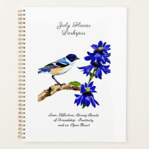 Juillet Mois de naissance Fleur Bluebird et Larksp