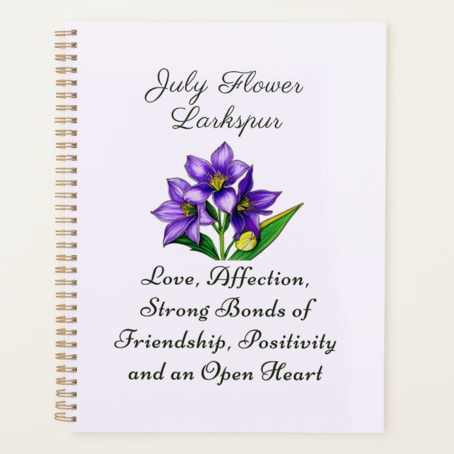 Juillet Mois de naissance Fleur Larkspur Floral Ar (Devant)