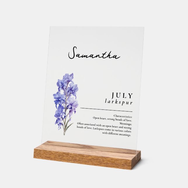 Juillet Mois de naissance Fleur Larkspur Personnal (Angle)