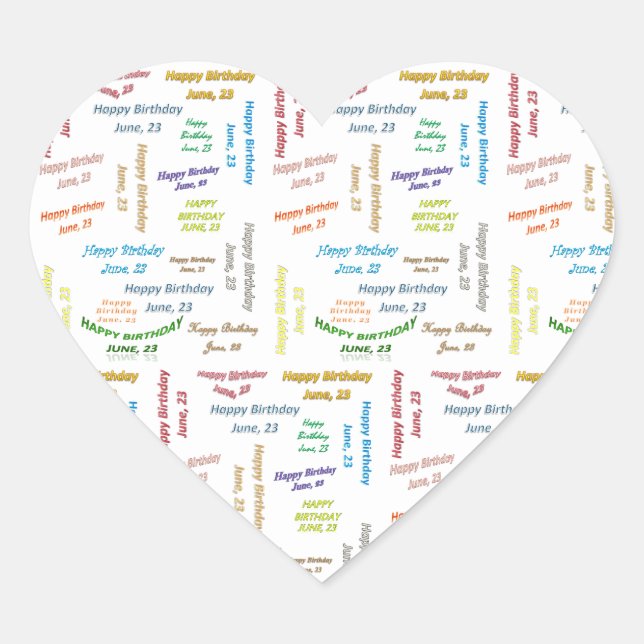 Juin, 23 Anniversaire Sticker (Devant)