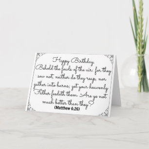 Juin 26 Bible Anniversaire carte avec vers Matthew
