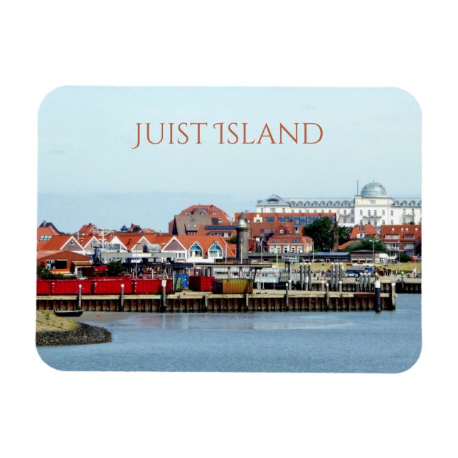 Juist City and Harbour, Juist Island, Ostfriesien Magnet (Horizontal)