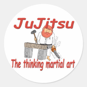 JuJitsu 363, der Kriegskunst-Cartoon denkt Runder Aufkleber
