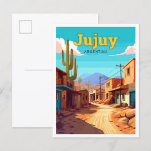 Jujuy Argentinien Reise Vintage-Illustration Postkarte