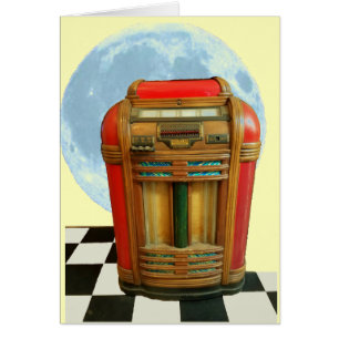 Juke-box classique antique avec la Pleine lune