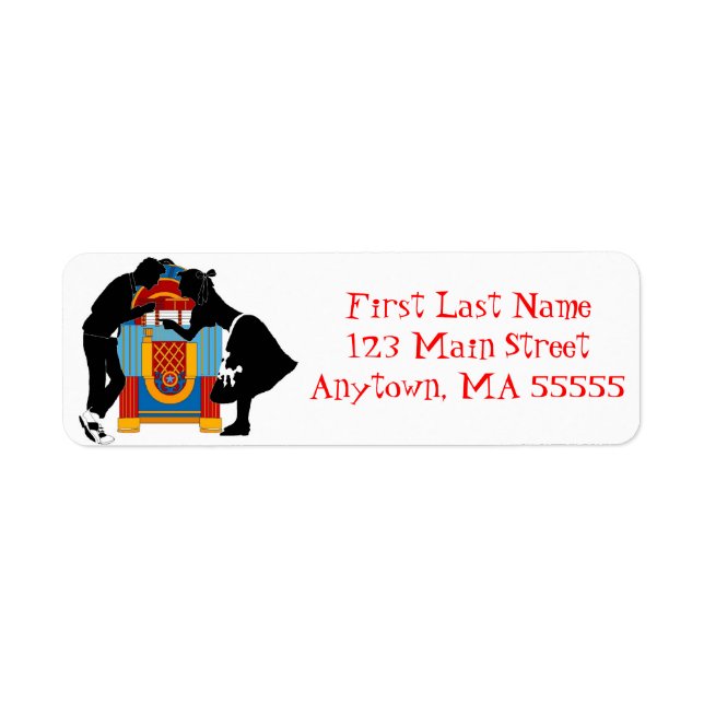 Jukebox Étiquette de adresse 1950 Retro Hep Cat (Devant)