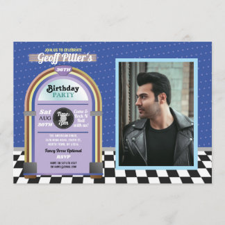 Jukebox-Geburtstags-Restaurantfünfziger jahre Einladung