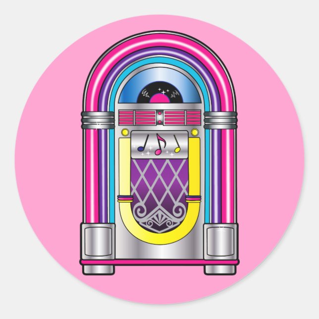 Jukebox Runder Aufkleber (Vorderseite)