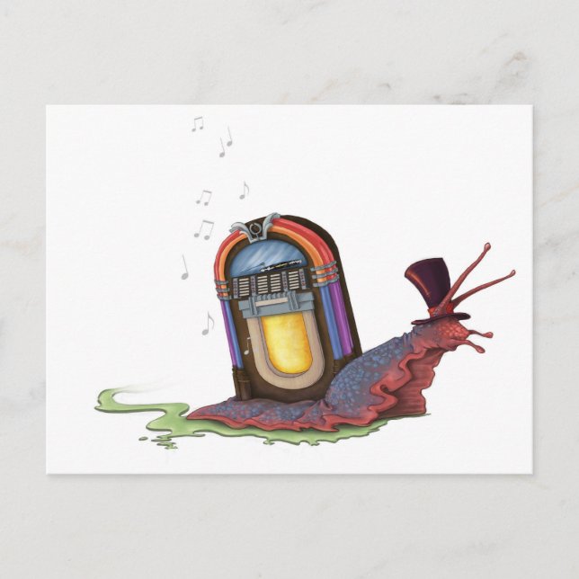 Jukebox Snail Postkarte (Vorderseite)