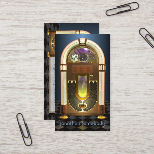 Jukebox-Visitenkarte Visitenkarte (Vorderseite/Rückseite Beispiel)