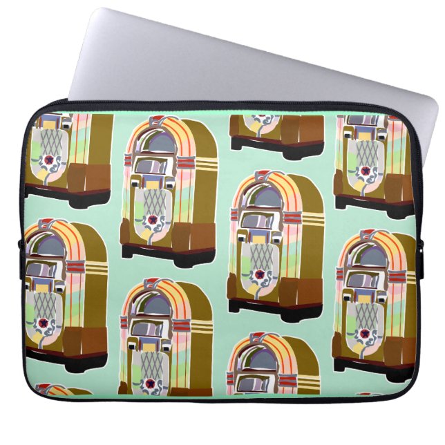 Jukeboxes Retro Mint Fun Art Pattern Swanky Laptopschutzhülle (Vorderseite)
