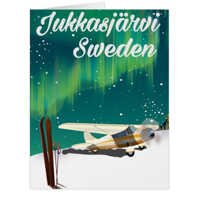 Jukkasjärvi Schweden Urlaubsposter Nordlichter (Vorderseite)