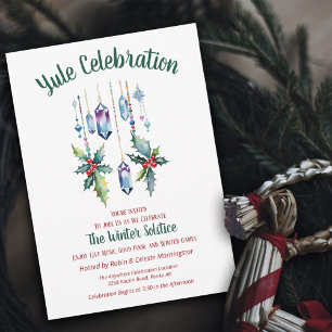 Jul-Boho-Kristalle Winterfloristik Sonnenwende Einladung