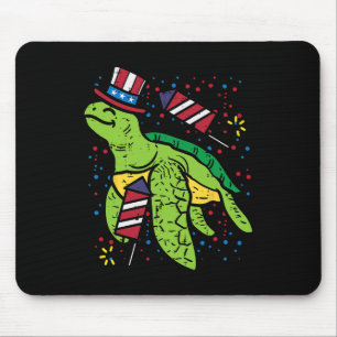 Jul. Meeresschildkröte Amerikanische Flagge Frauen Mousepad