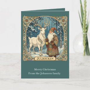 Julbock und Jultomten Skandinavischer Julbock Karte