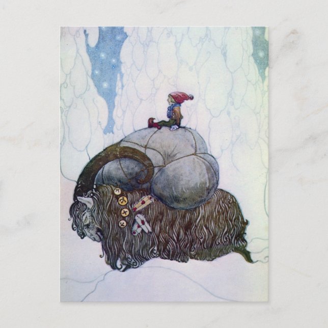 Julbocken ReitWeihnachten-Ziege Postkarte (Vorderseite)