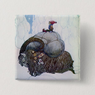Julbocken Riding Weihnachten Goat Button