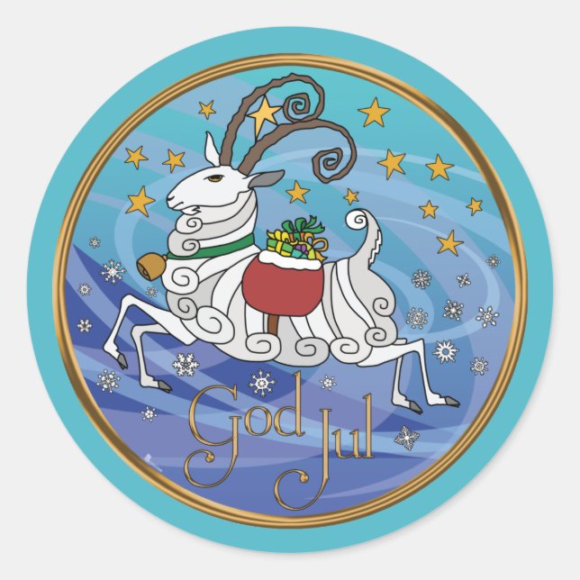 Julbok Yuletide Sticker (Vorderseite)