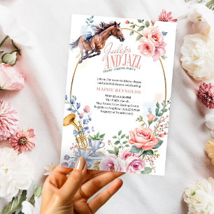 Juleps und Jazz Floral Horse Racing Brautparty Einladung