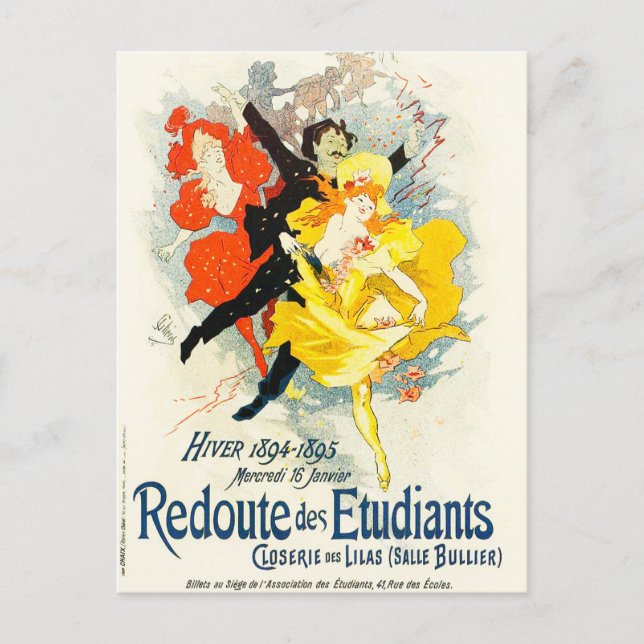 Jules Cheret Art Nouveau Postcard Postkarte (Vorderseite)