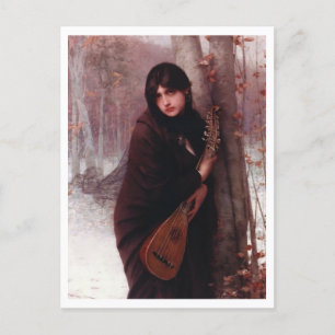 Jules Joseph Lefebvre, Mädchen mit Mandoline Postkarte