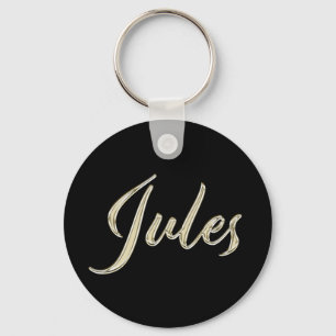 Jules Name whitegold Button Porte-clés