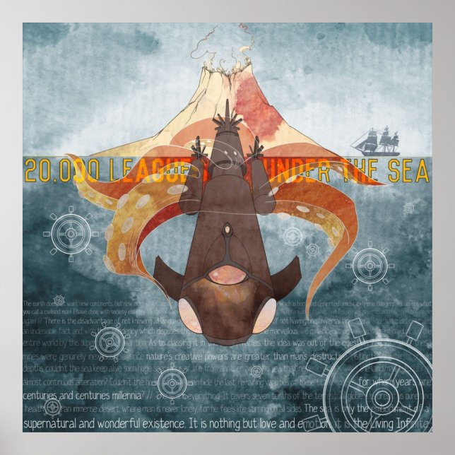 Jules Verne 20000 Ligen unter Wasser Poster (Vorne)