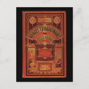 Jules Verne Außergewöhnliche Reisen Buchcover Postkarte