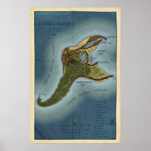Jules Verne "Die geheimnisvolle Insel" Lincoln-Ins Poster