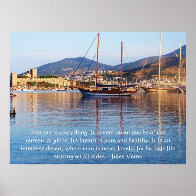 Jules Verne QUOTE über den Ozean POSTER (Vorne)