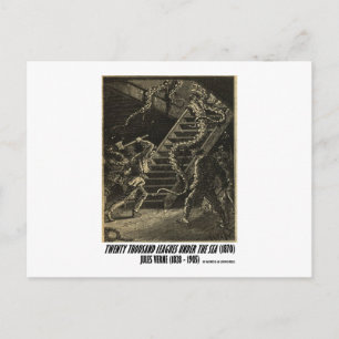 Jules Verne Zwanzigtausend Meilen Tintenfisch Postkarte