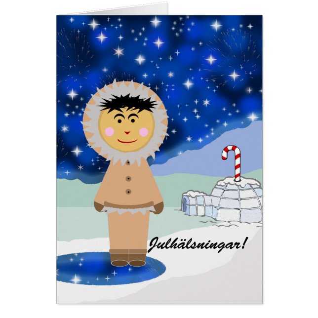 Julhälsningar voeux de Noël en suédois (Devant)